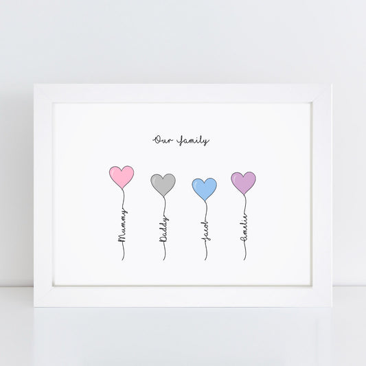 Personalised Family Heart Print