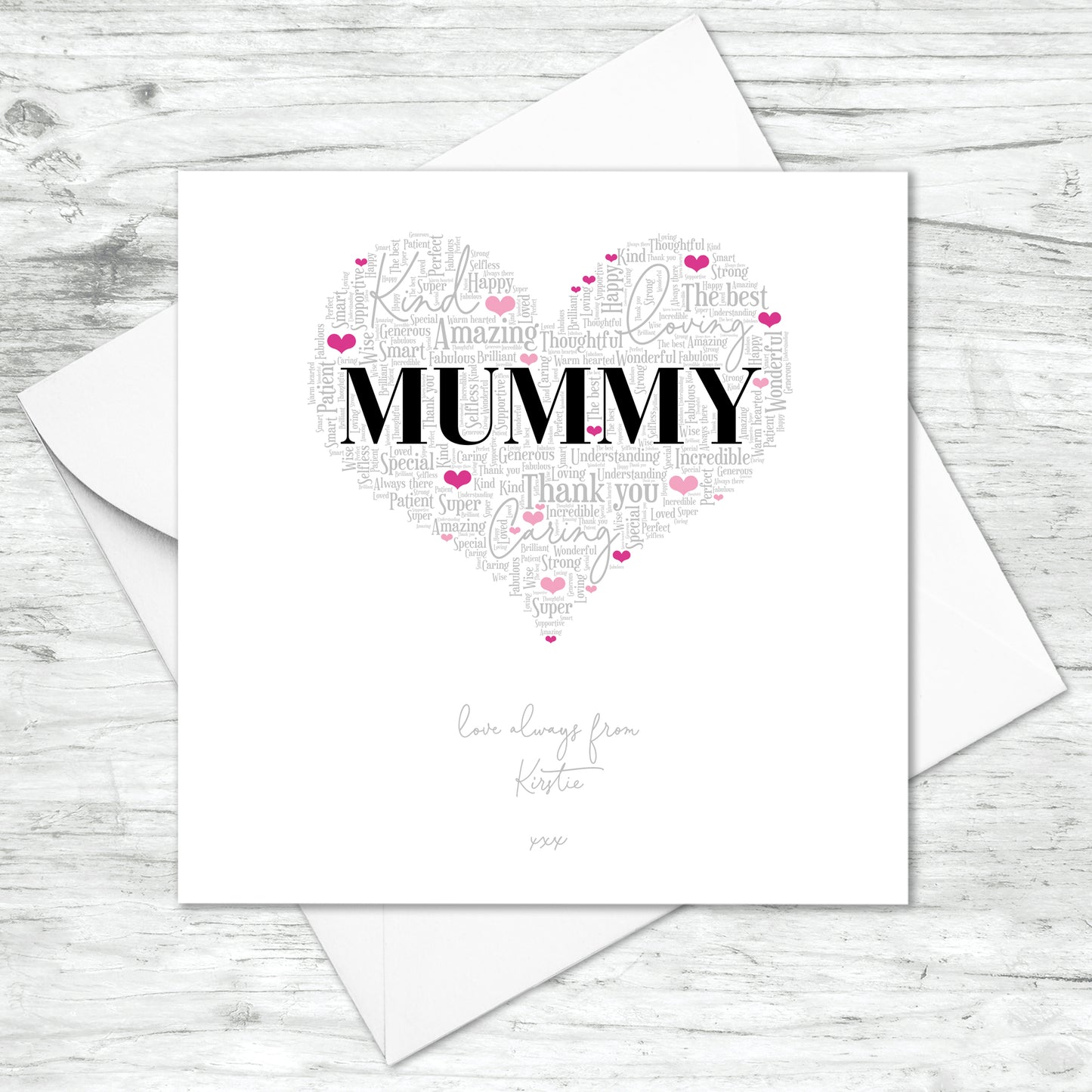 Personalised Mummy Word Art Card
