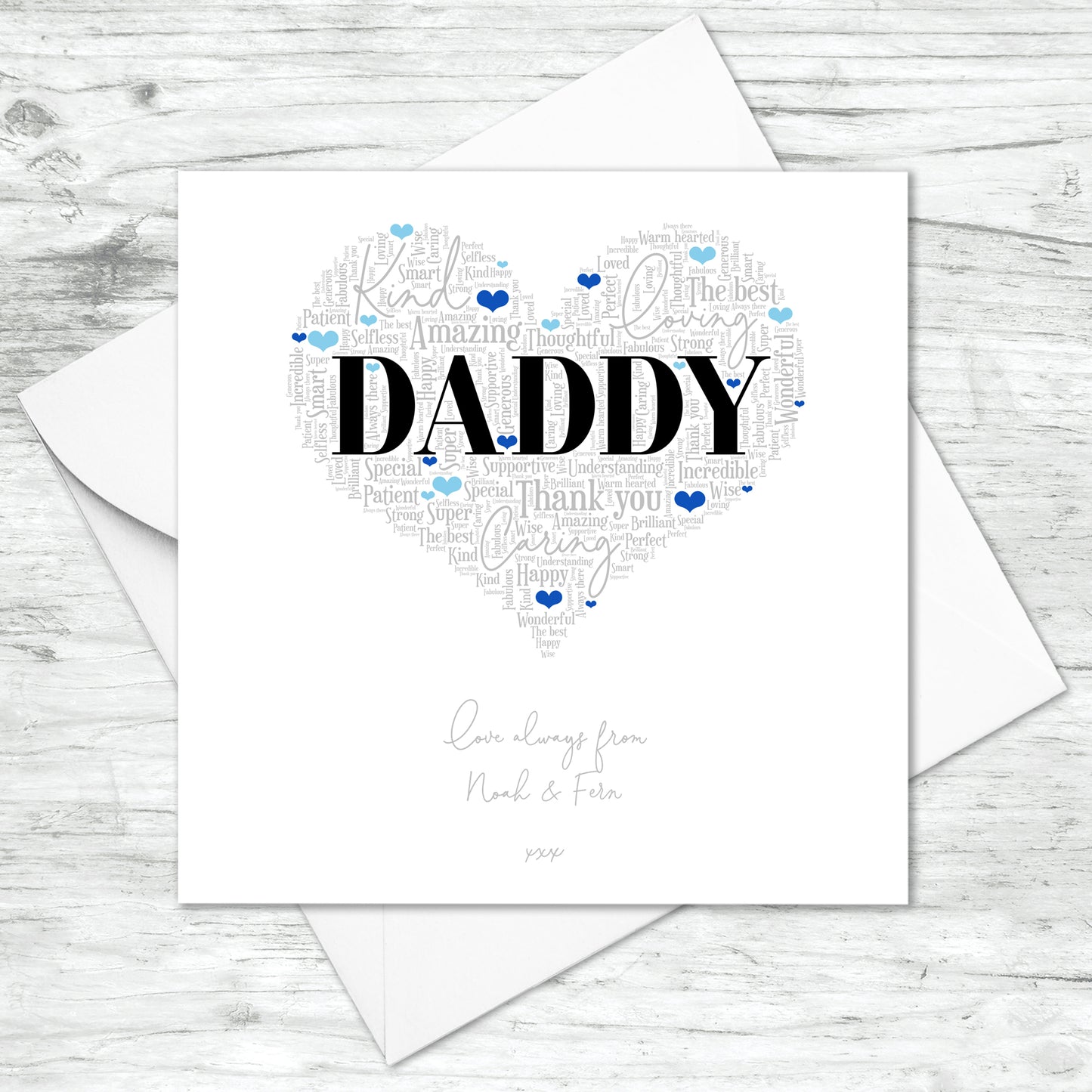 Personalised Daddy Word Art Card