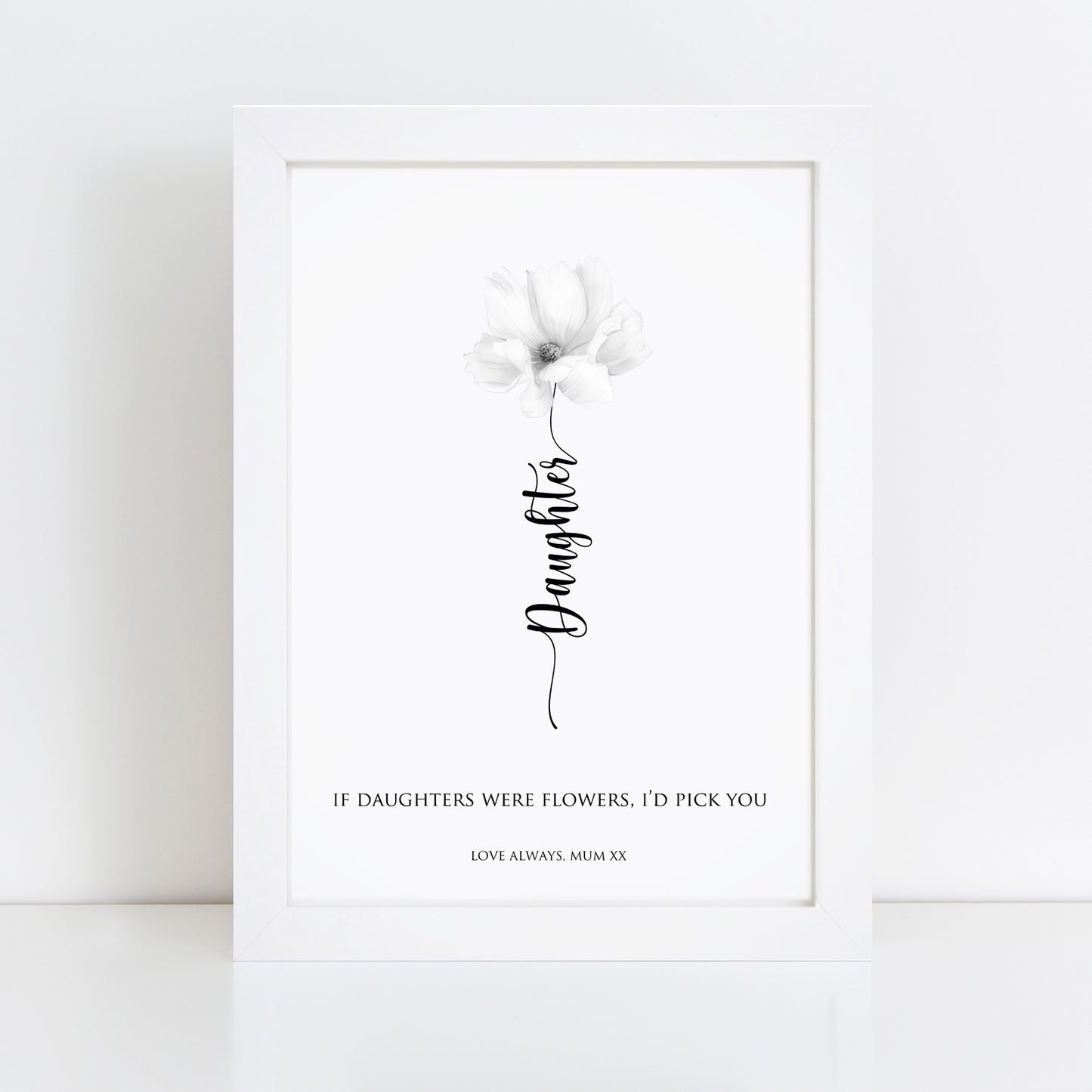 Personalised Daughter Flower Print