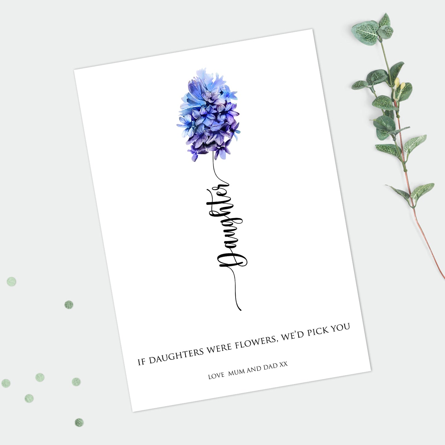 Personalised Daughter Flower Print