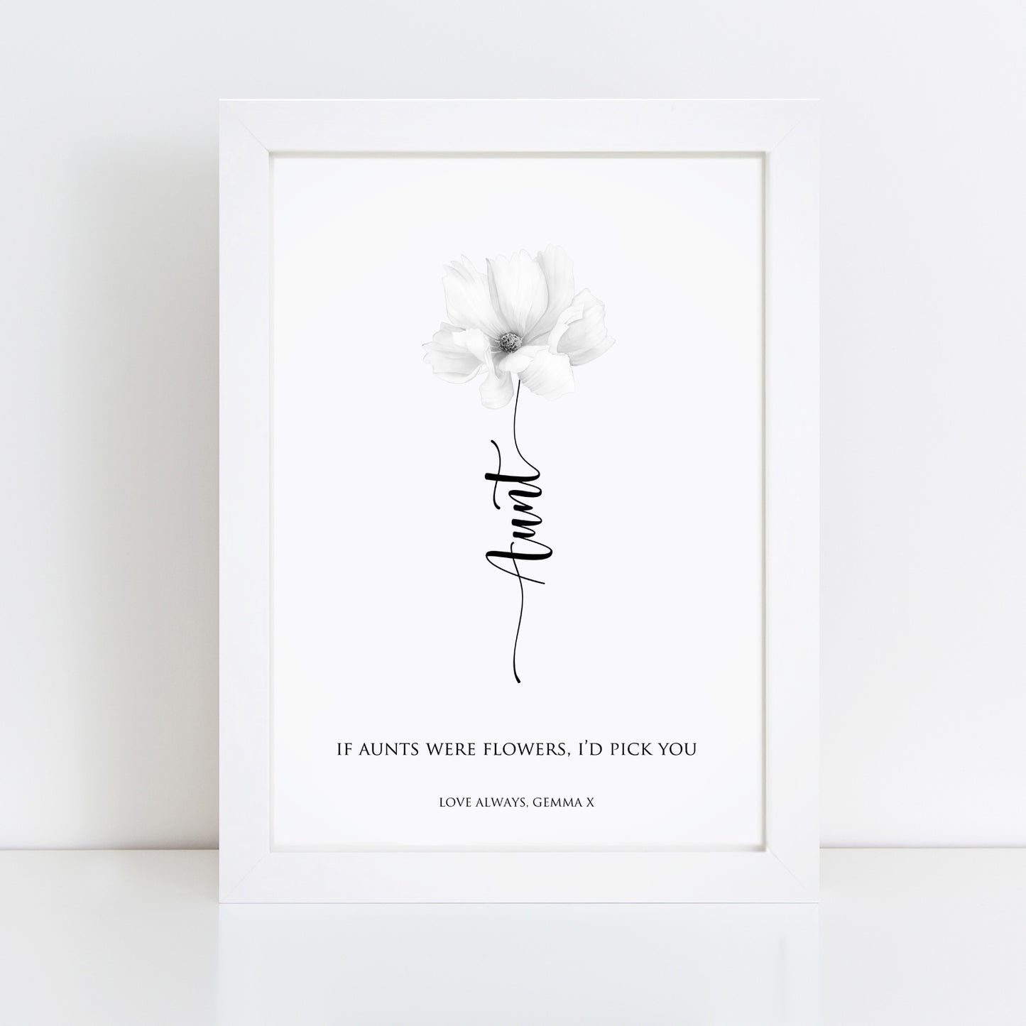 Personalised Aunt Flower Print