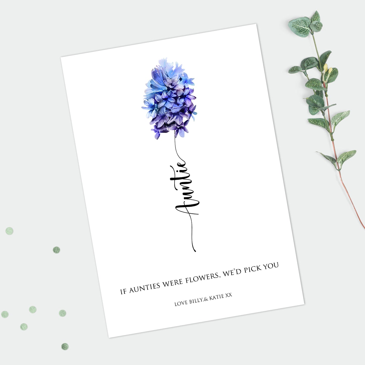 Personalised Aunt Flower Print