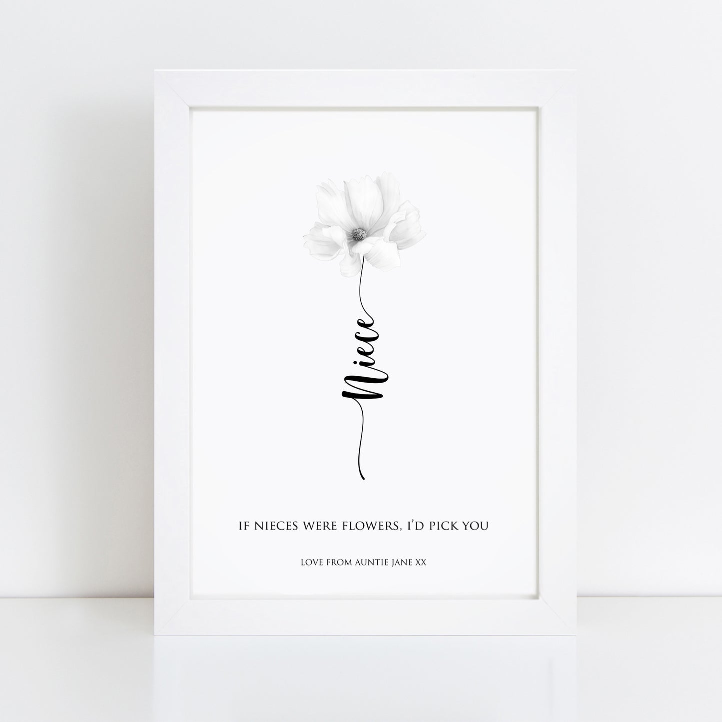 Personalised Niece Flower Print