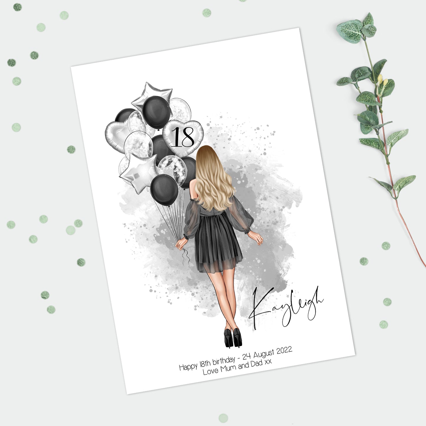 Personalised Birthday Girl Print