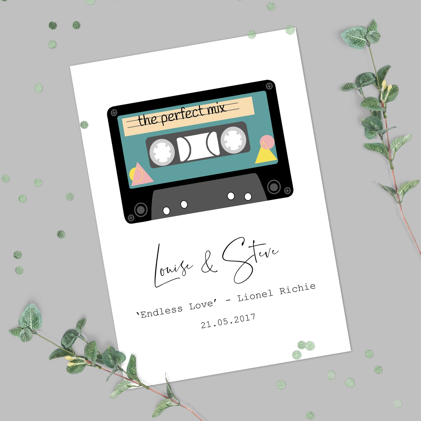 Personalised Love Song Cassette Tape Print