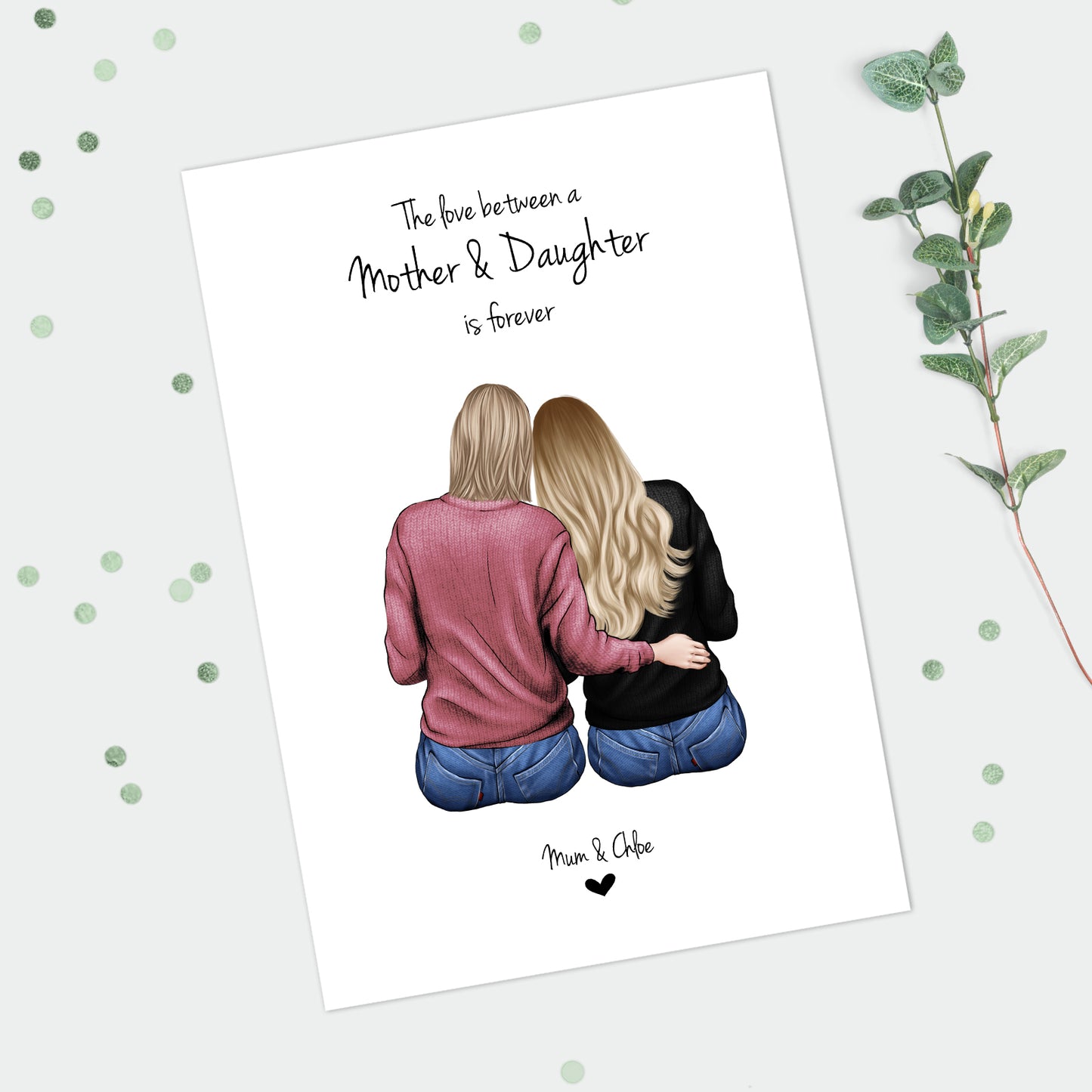 Personalised Mother & Daughter Print