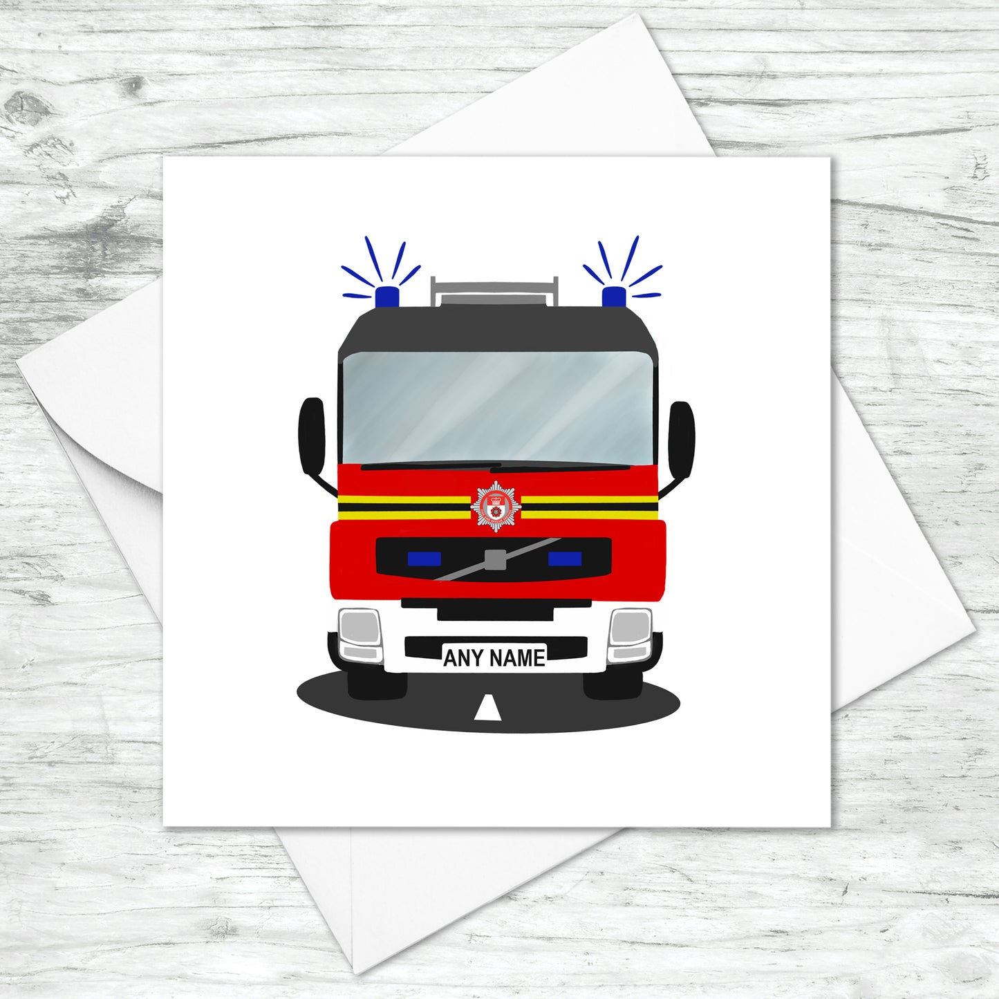 Personalised Fire Engine Card