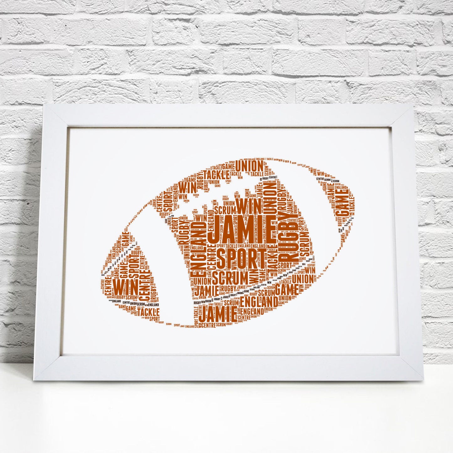 Personalised American Football Word Art Print
