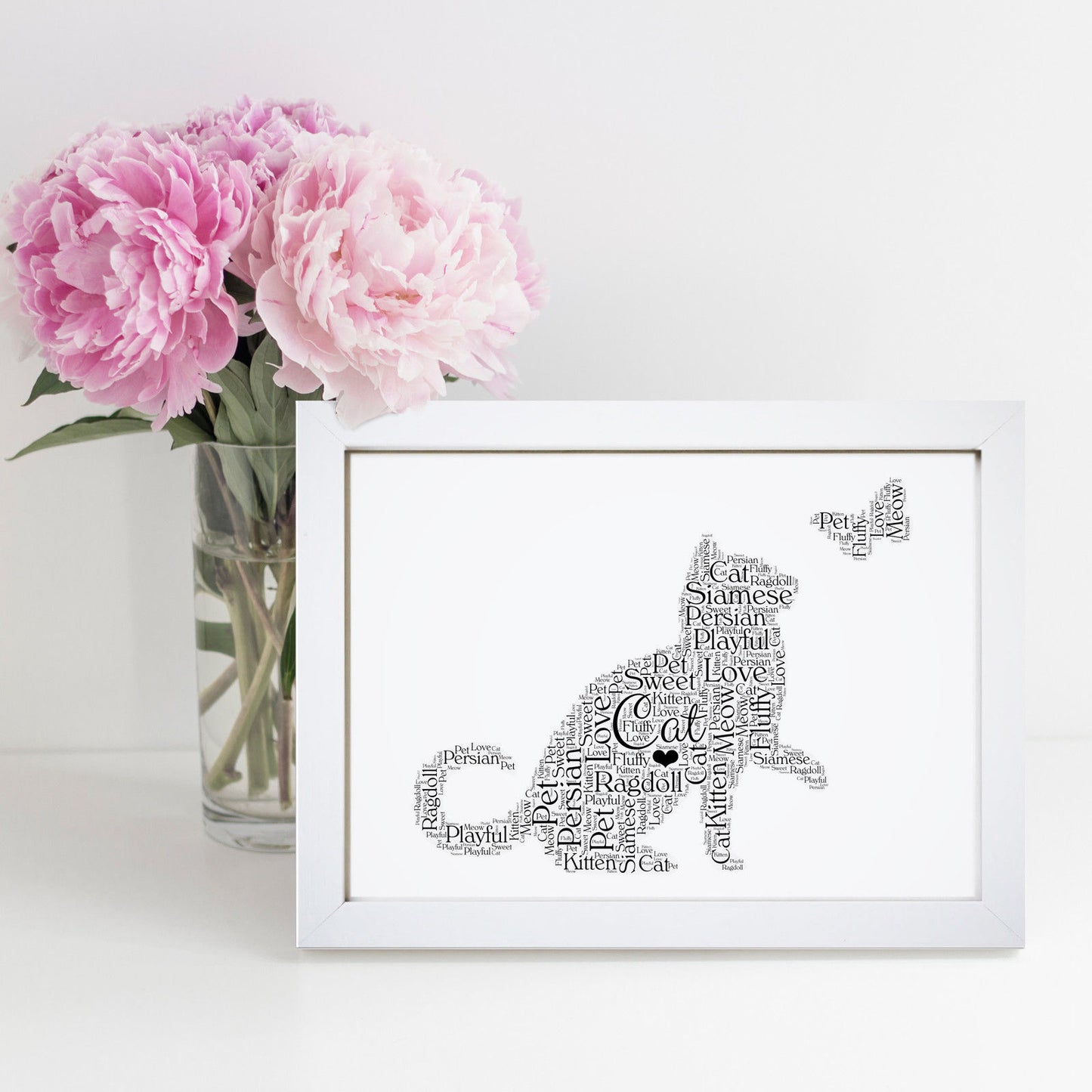 Personalised Cat Word Art Print