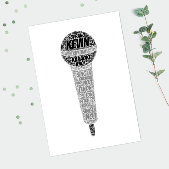 Personalised Microphone Word Art Print