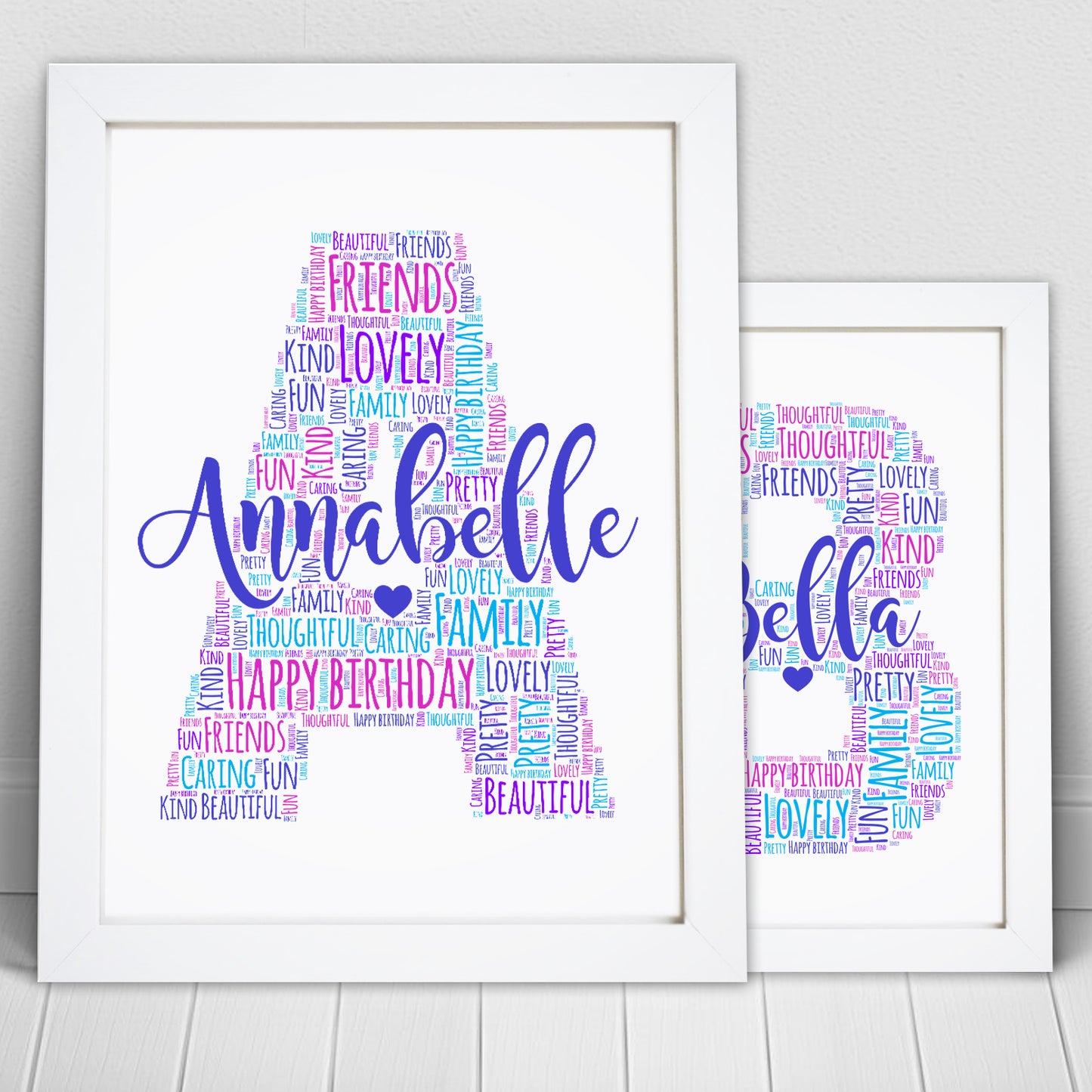 Personalised Letter Name Initial Word Art Print
