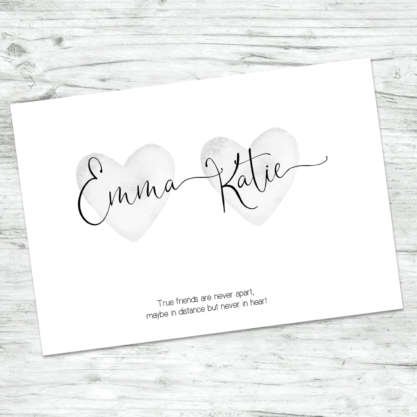 Personalised Friendship Heart Print