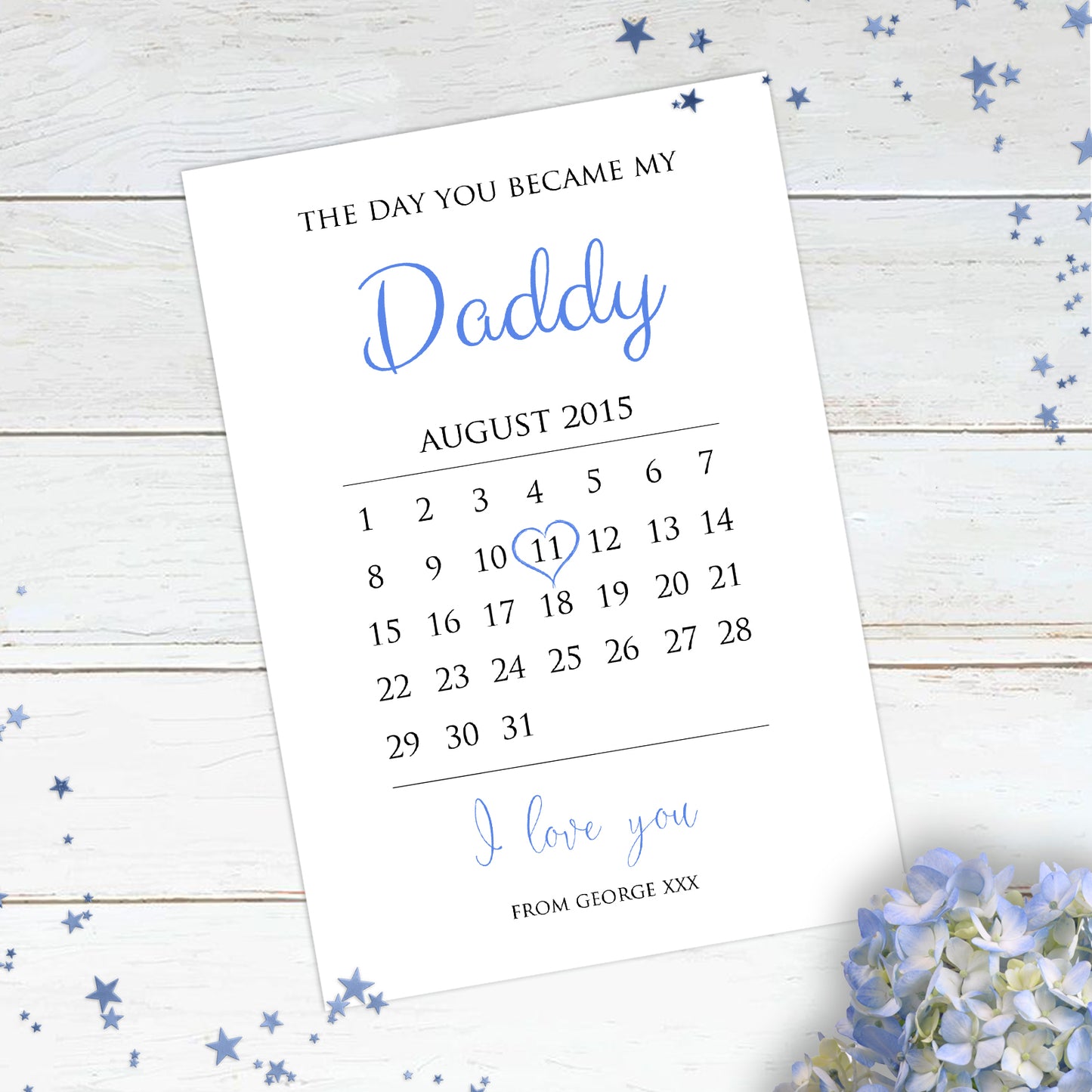 Personalised The Day You Became My Dad Calendar Print