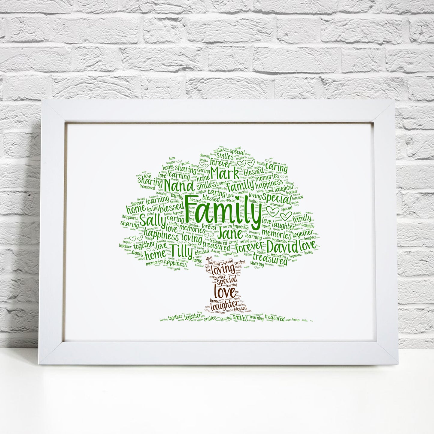 Personalised Family Tree Word Art Print