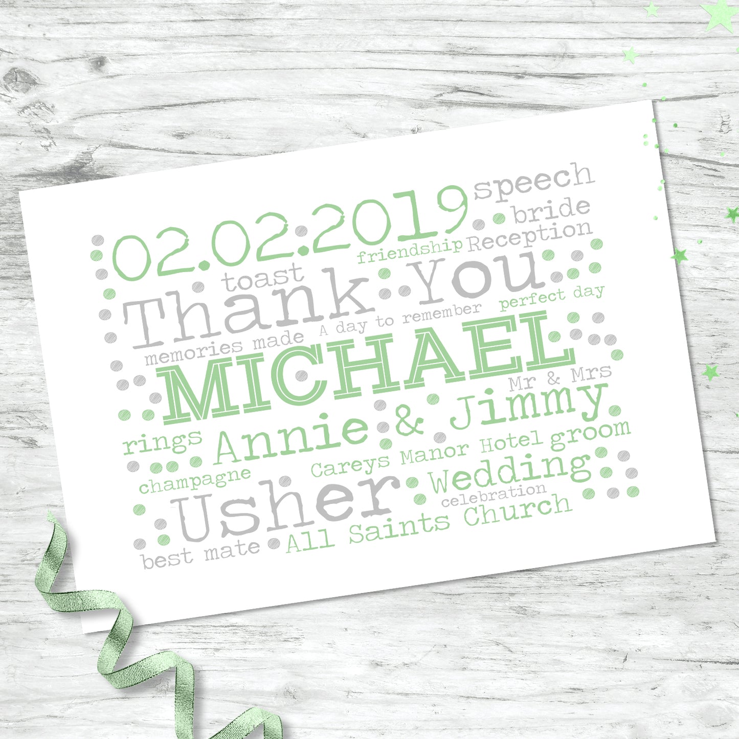 Personalised Best Man Word Art Print