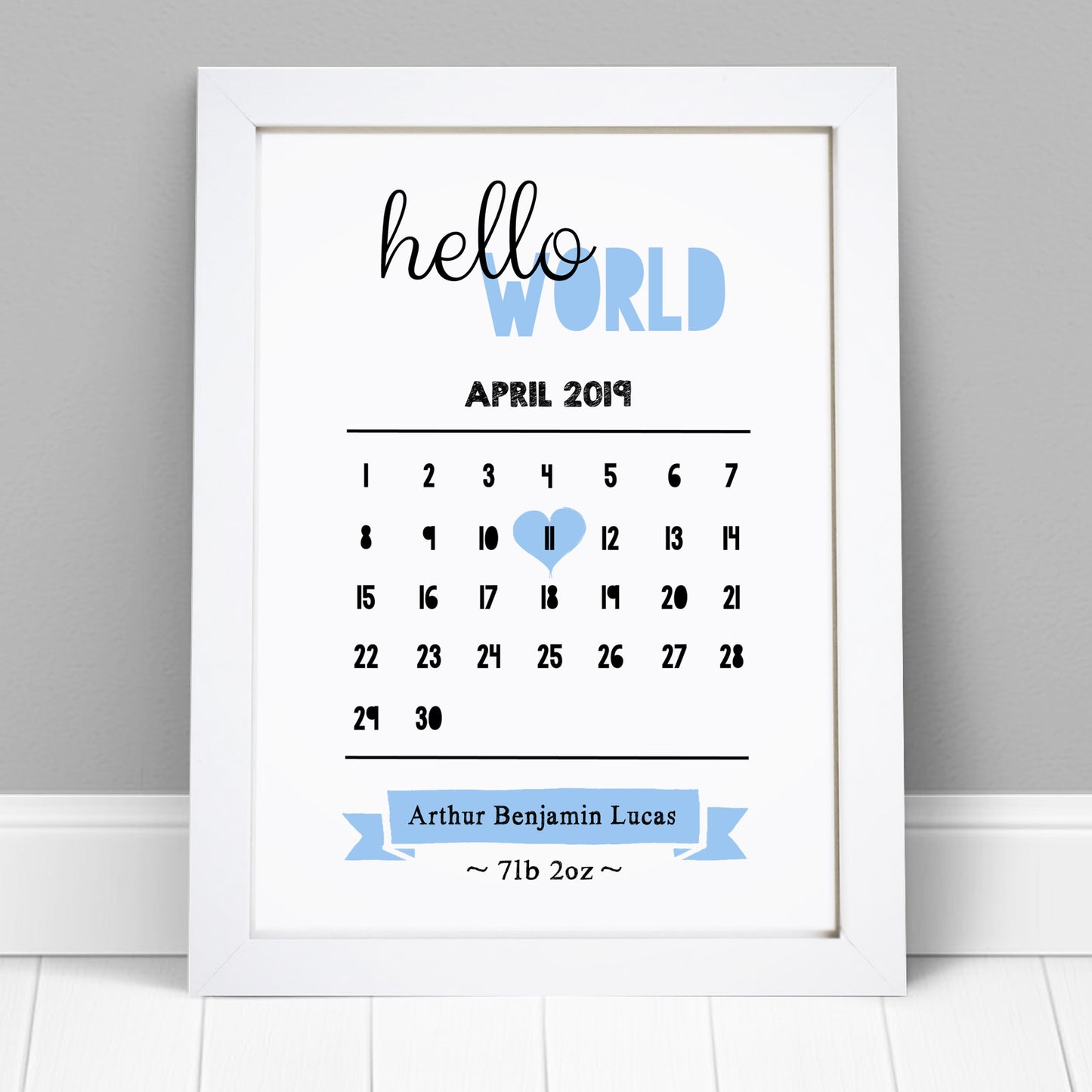 Personalised New Baby Boy Girl Date Of Birth Print