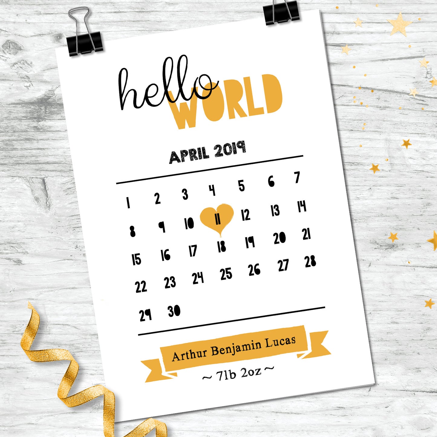 Personalised New Baby Boy Girl Date Of Birth Print