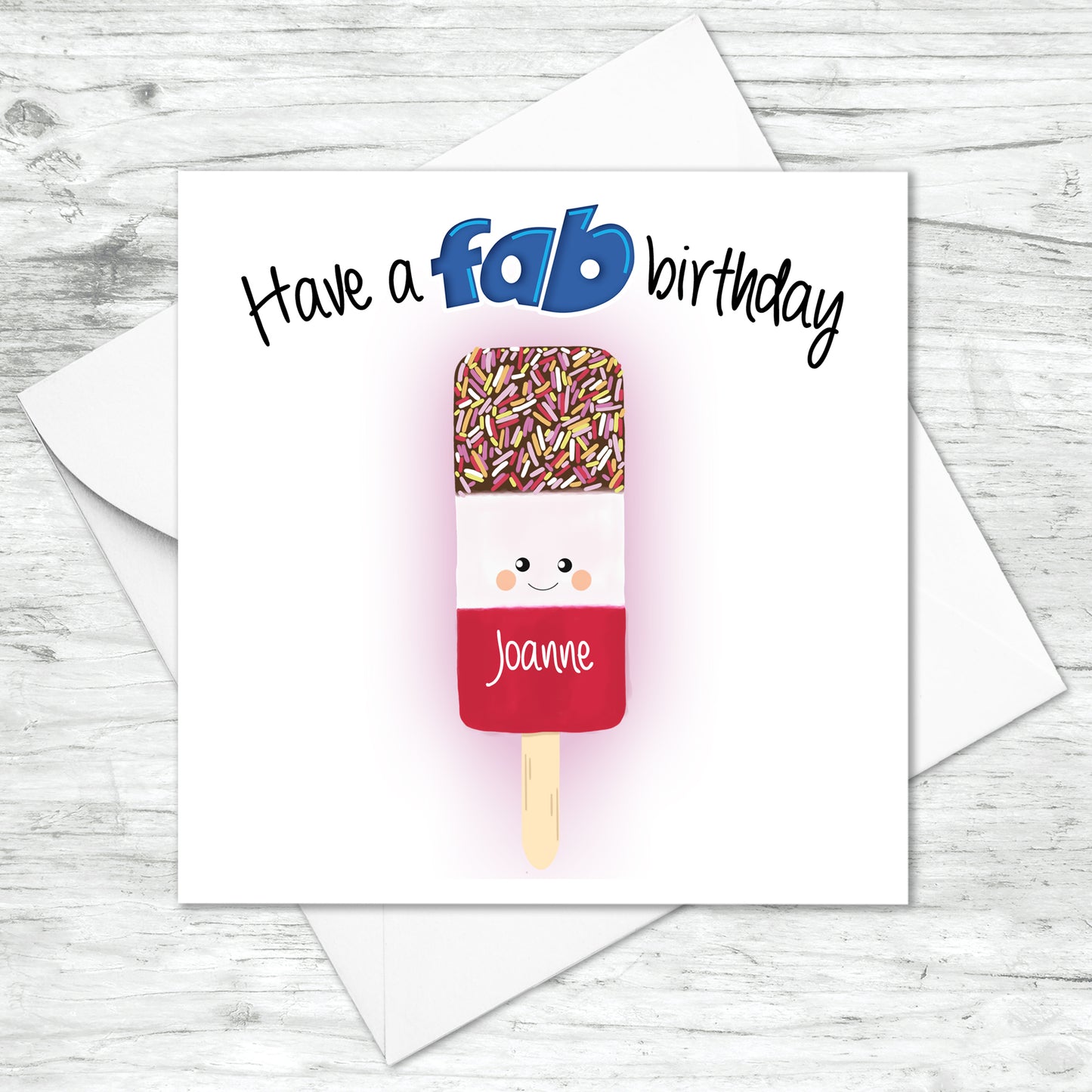 Personalised Fab Lolly Birthday Card