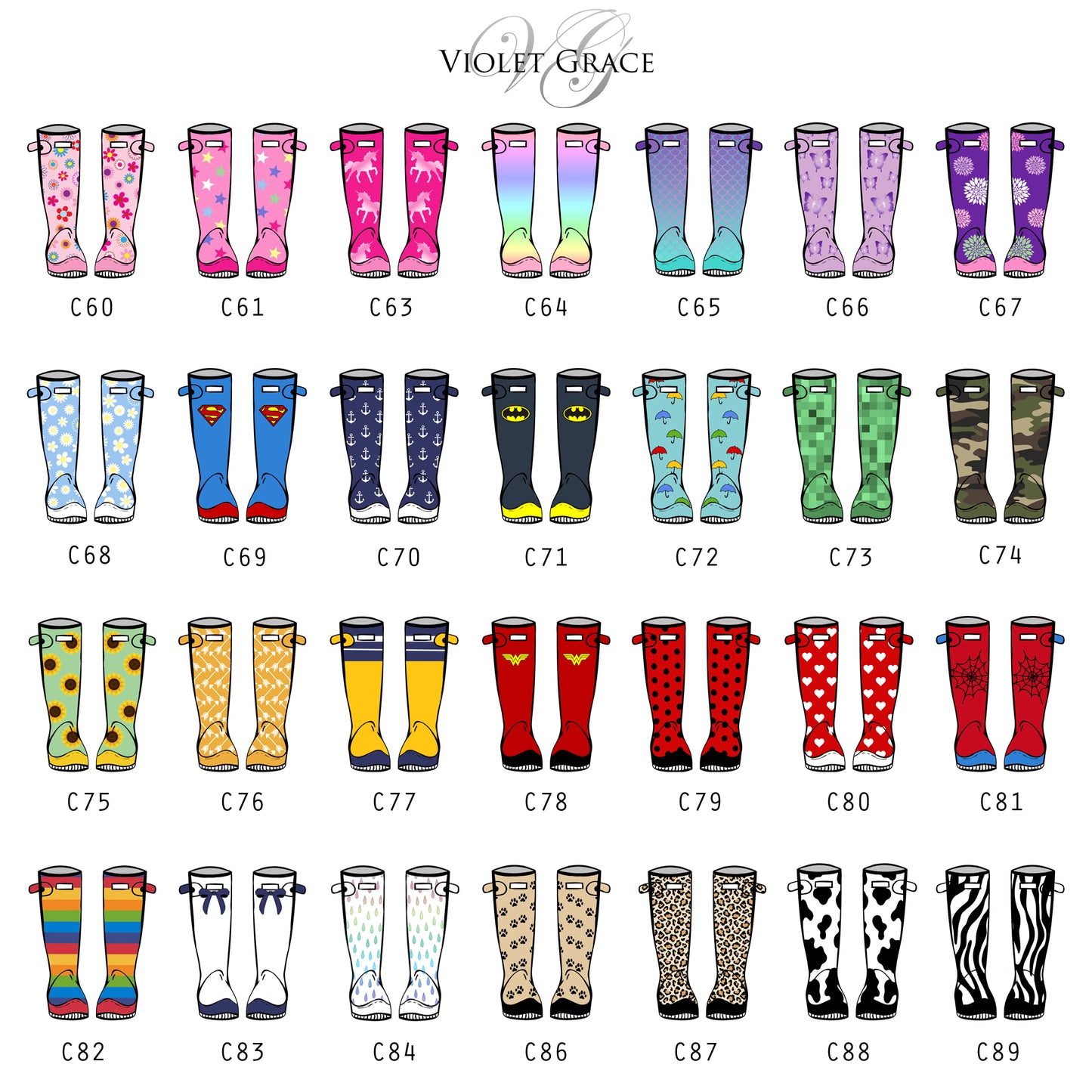 Personalised Family Welly Boot Print