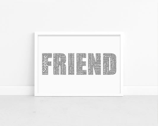 Personalised FRIEND Word Art Print