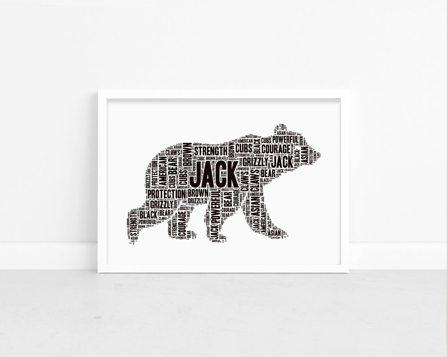 Personalised Bear Word Art Print