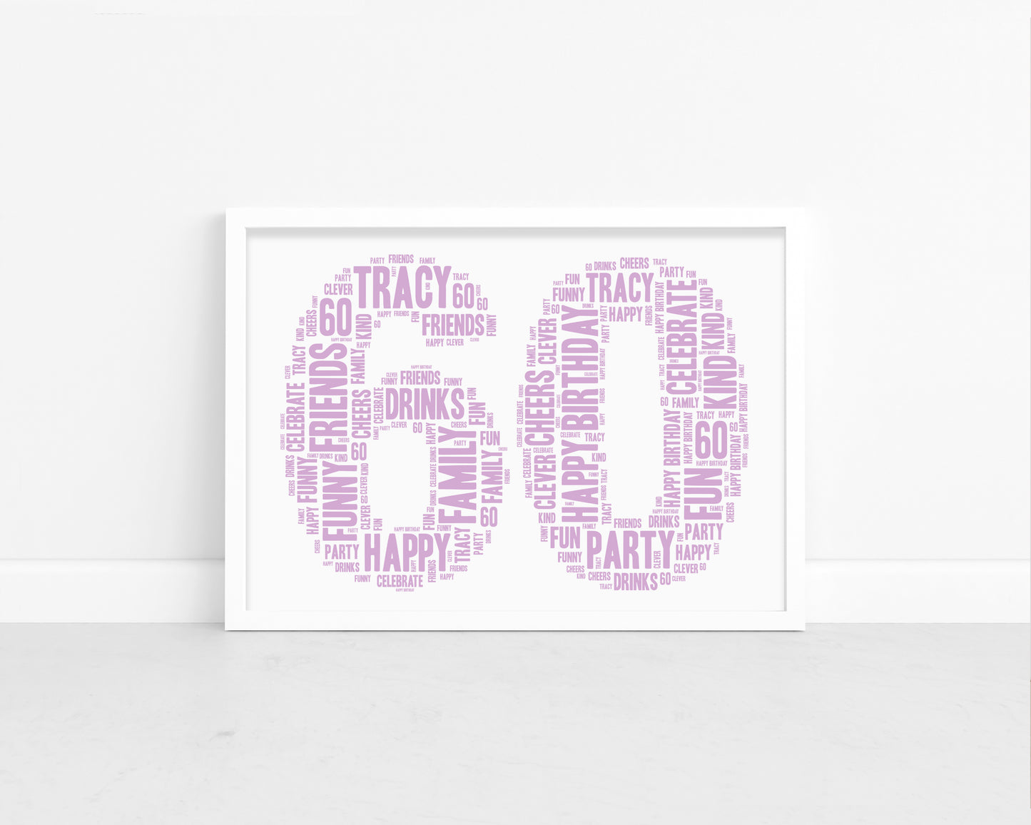 Personalised 60th Birthday Word Art Print