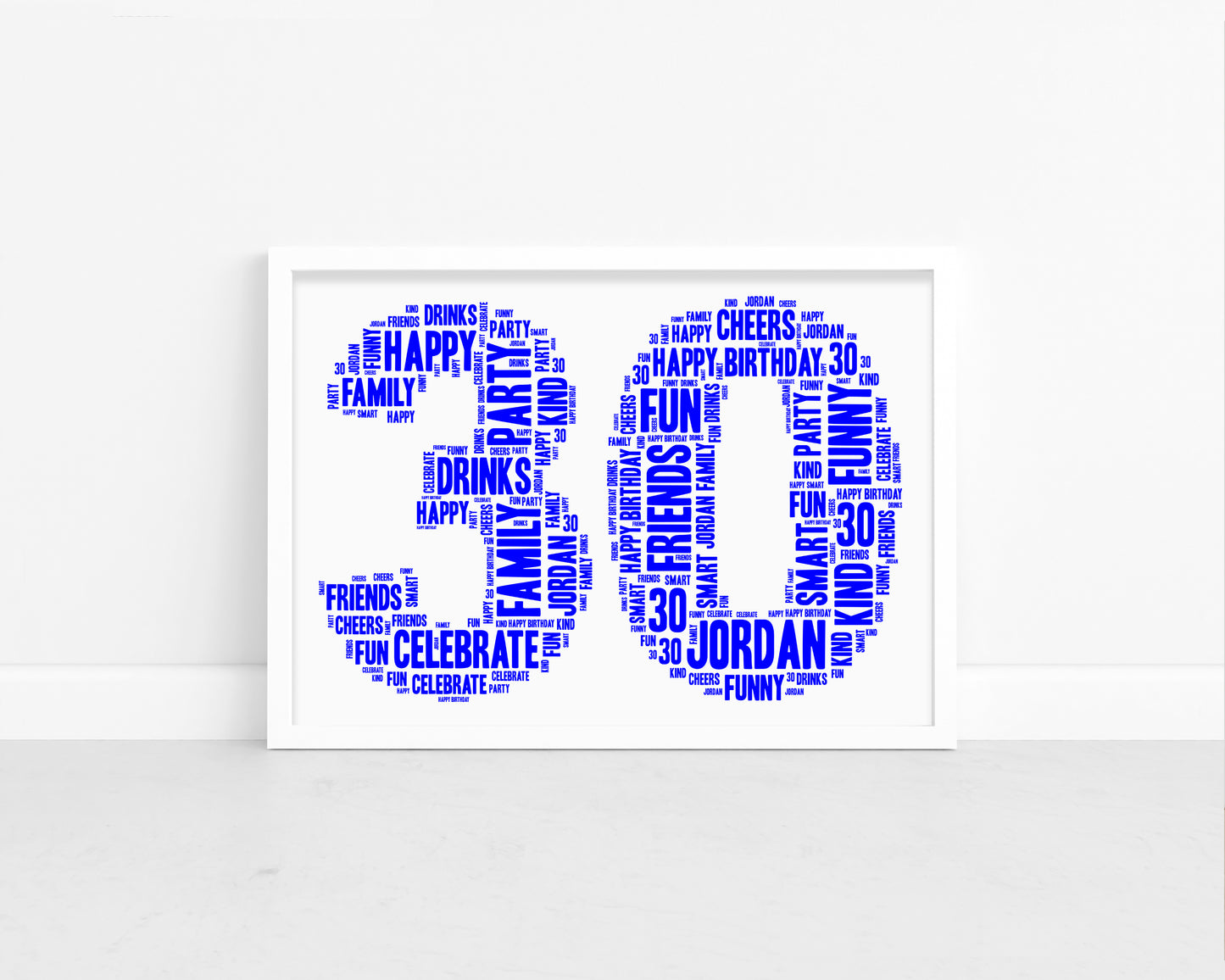 Personalised 30th Birthday Word Art Print