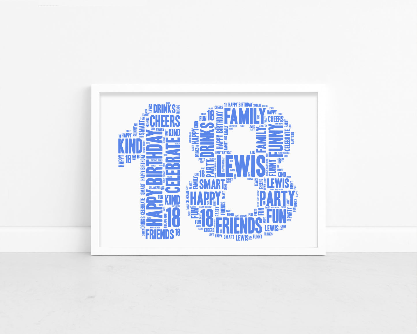 Personalised 18th Birthday Word Art Print