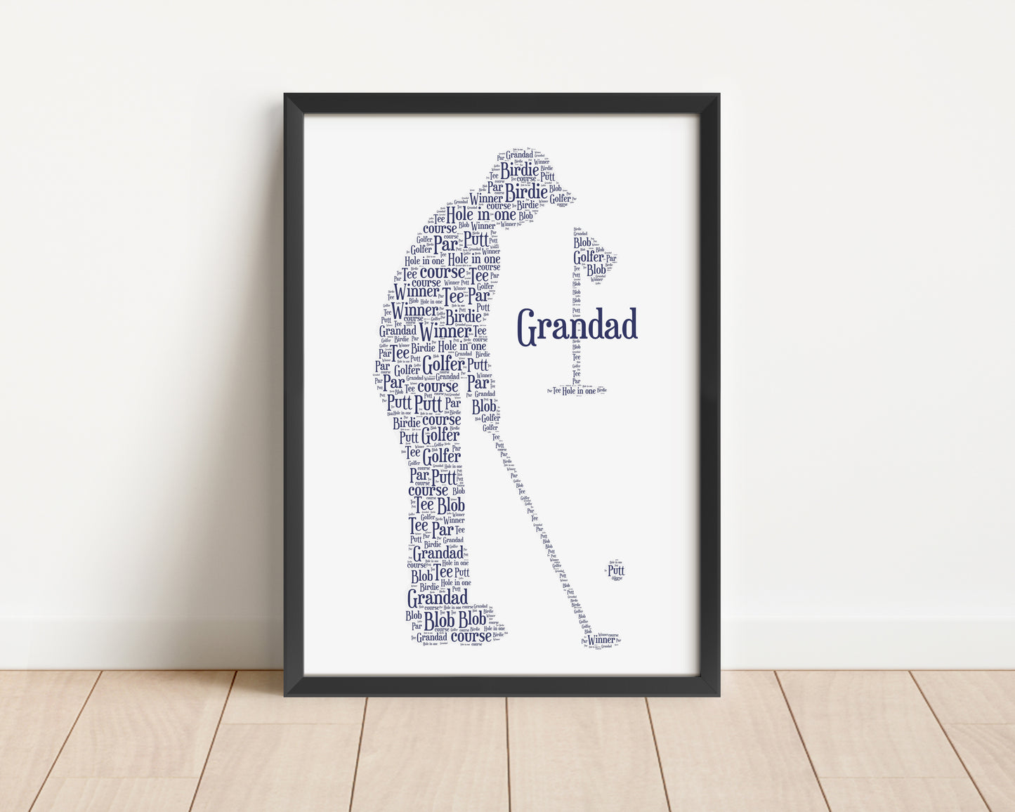 Personalised Golfer Word Art Print