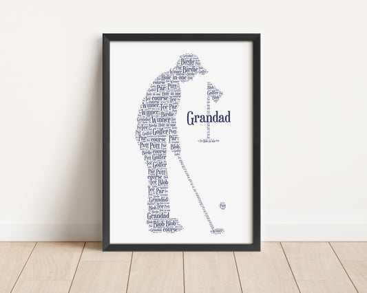 Personalised Golfer Word Art Print