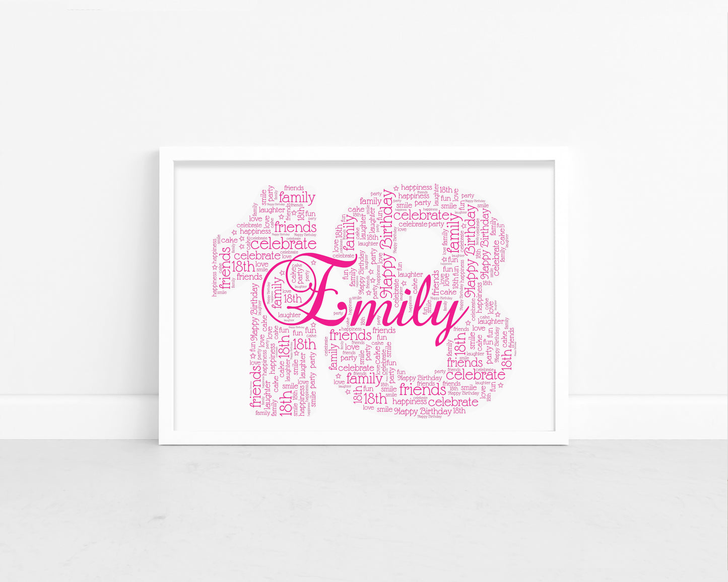 Personalised Name & Age Number Word Art Print