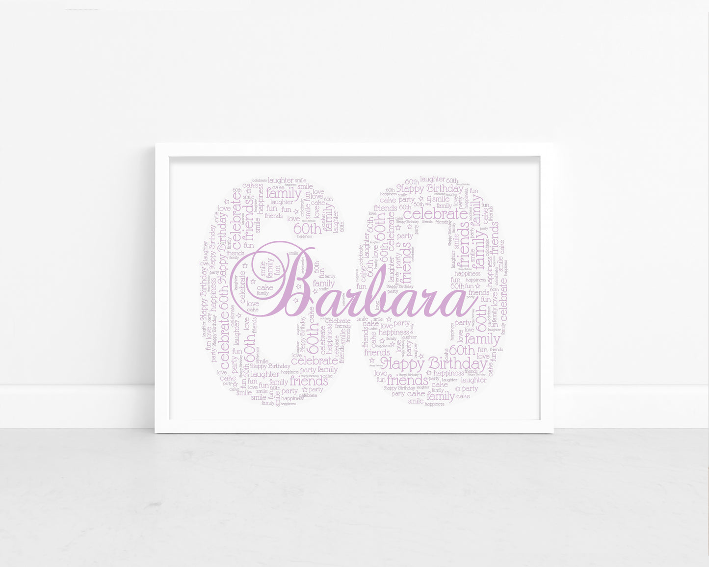 Personalised Name & Age Number Word Art Print