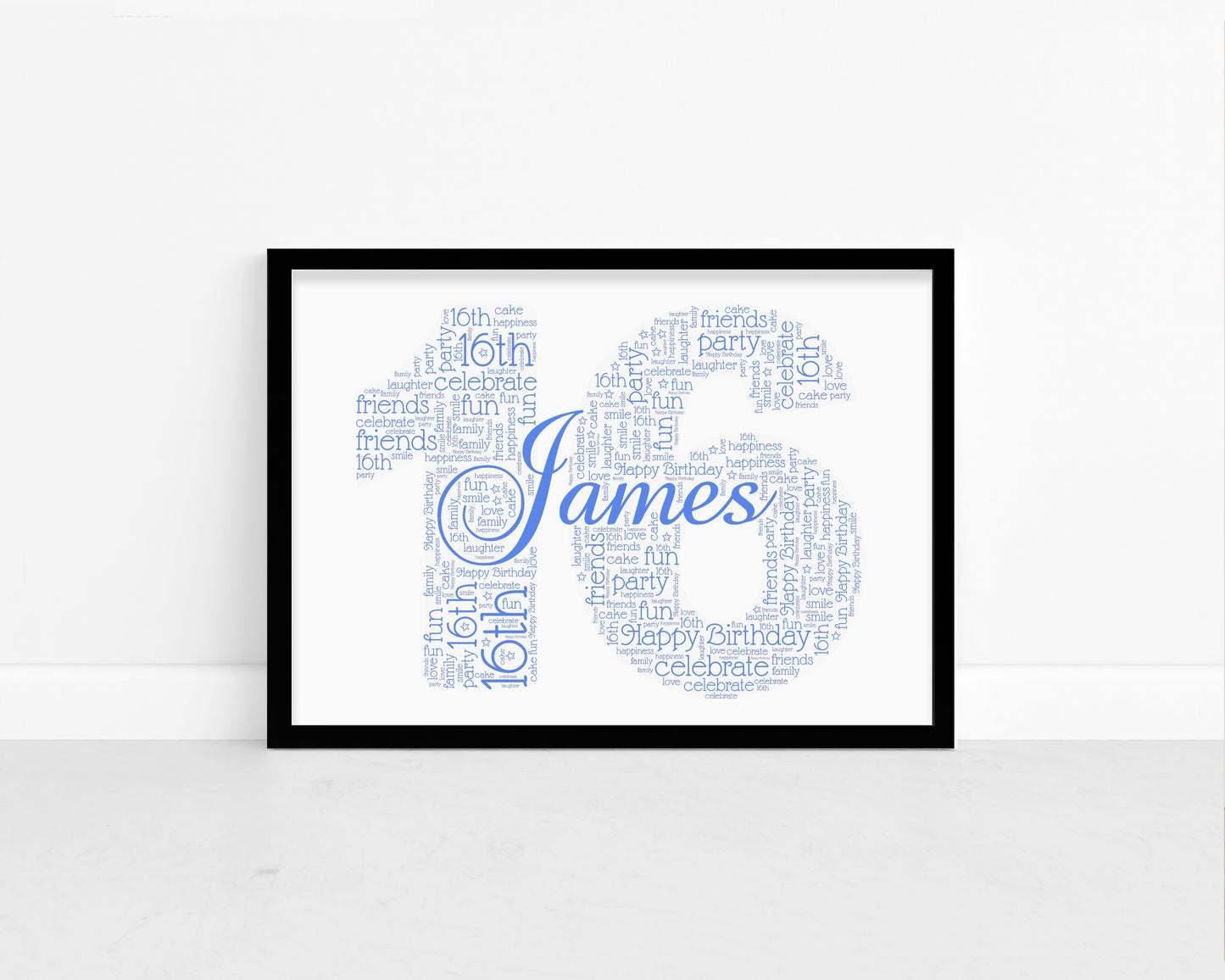 Personalised Name & Age Number Word Art Print