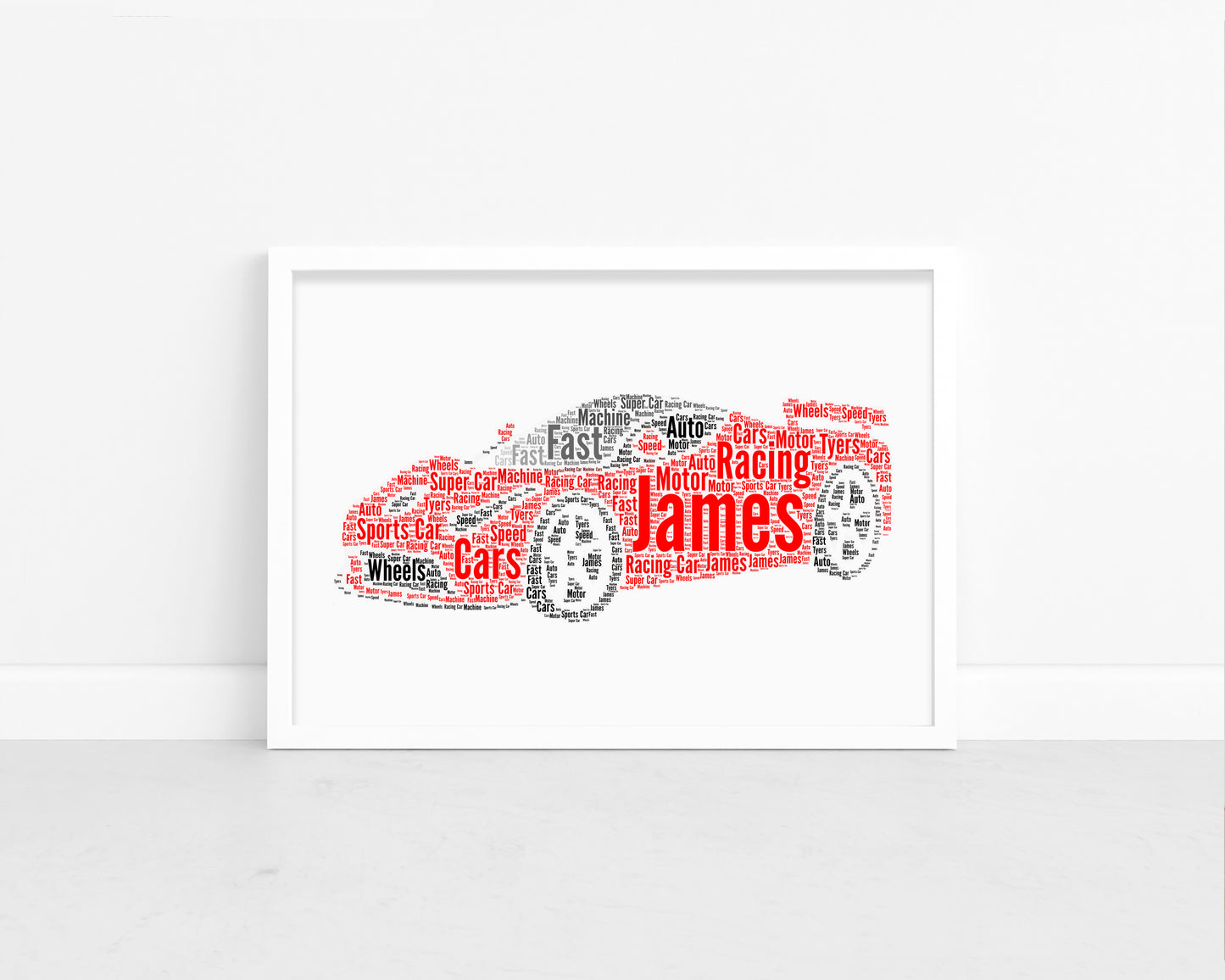 Personalised Sports Car Word Art Print