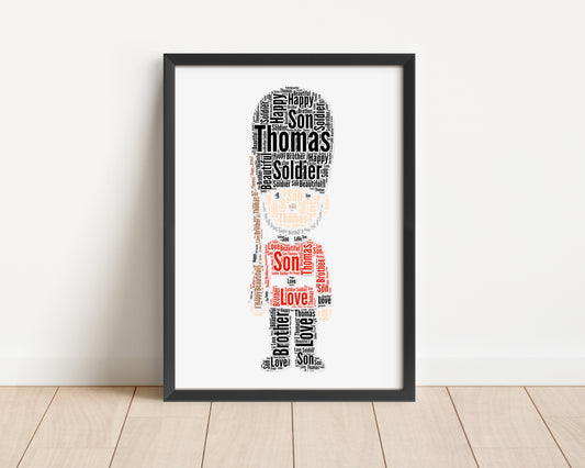 Personalised London Queens Guard Word Art Print