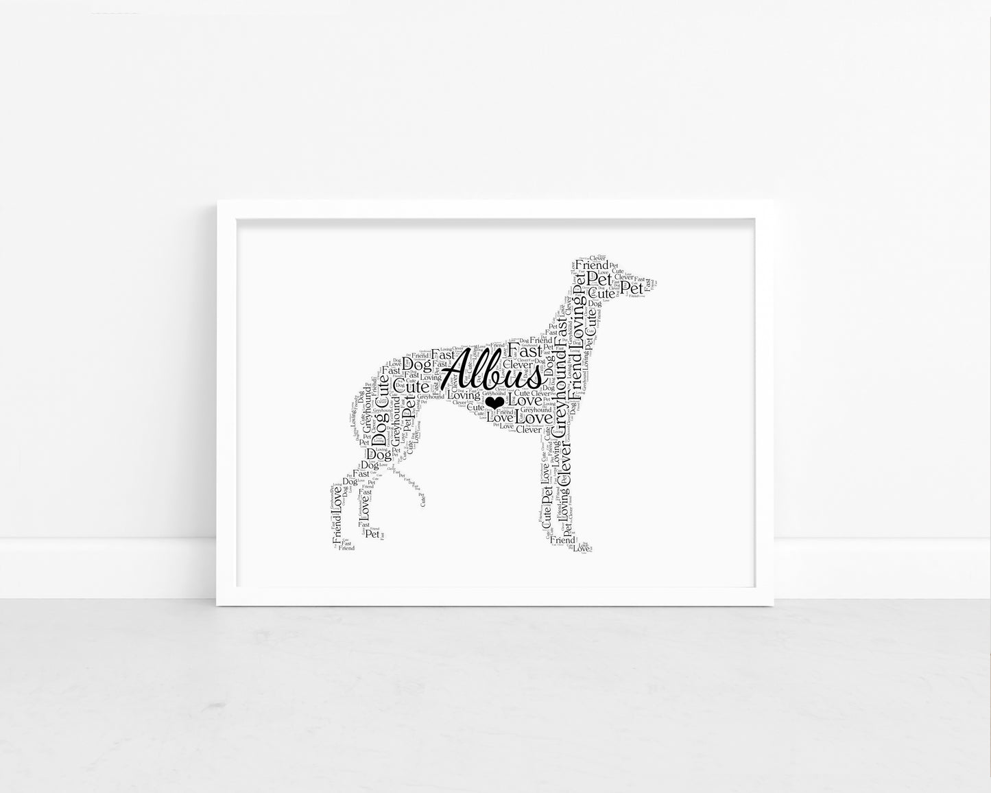 Personalised Greyhound Word Art Print