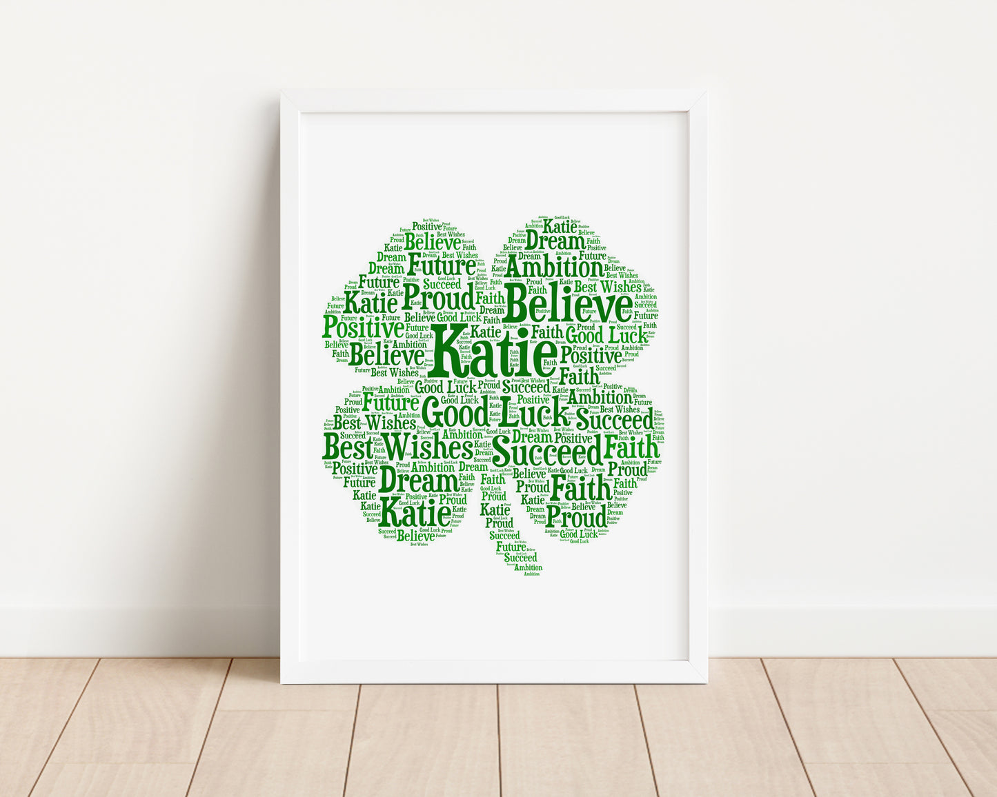 Personalised Shamrock Word Art Print