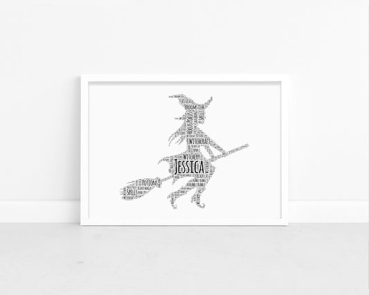 Personalised Witch Word Art Print