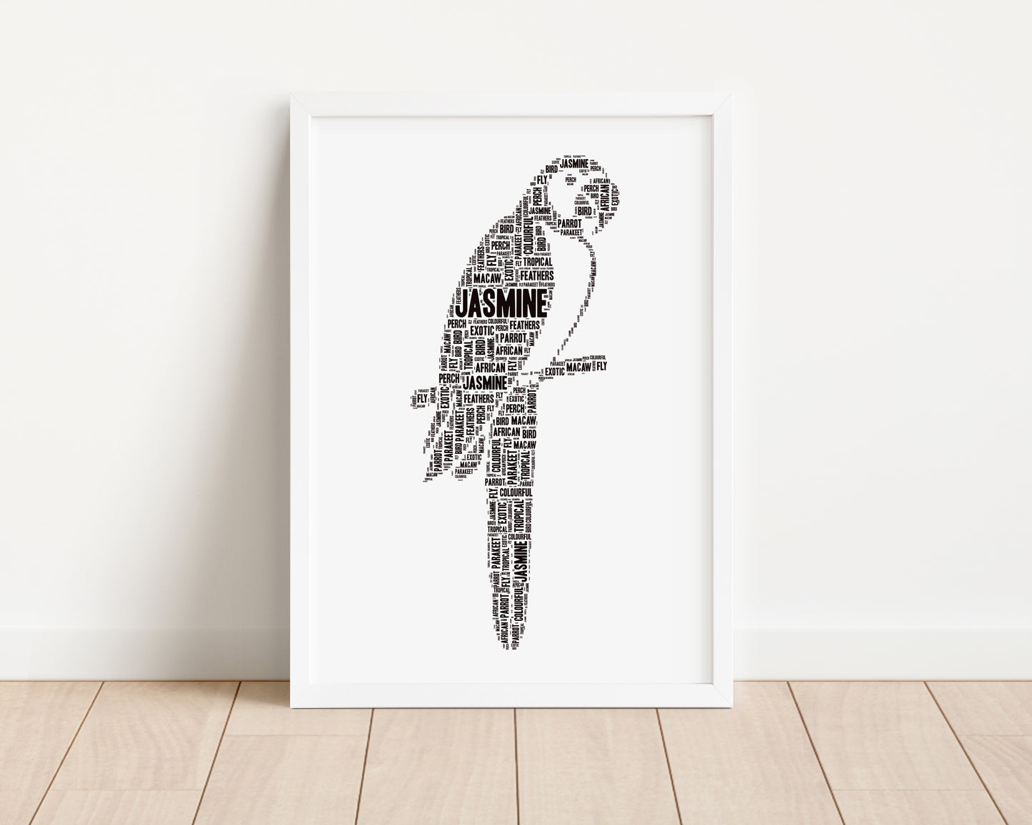 Personalised Parrot Word Art Print