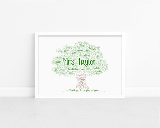 Personalised Tree Word Art Print