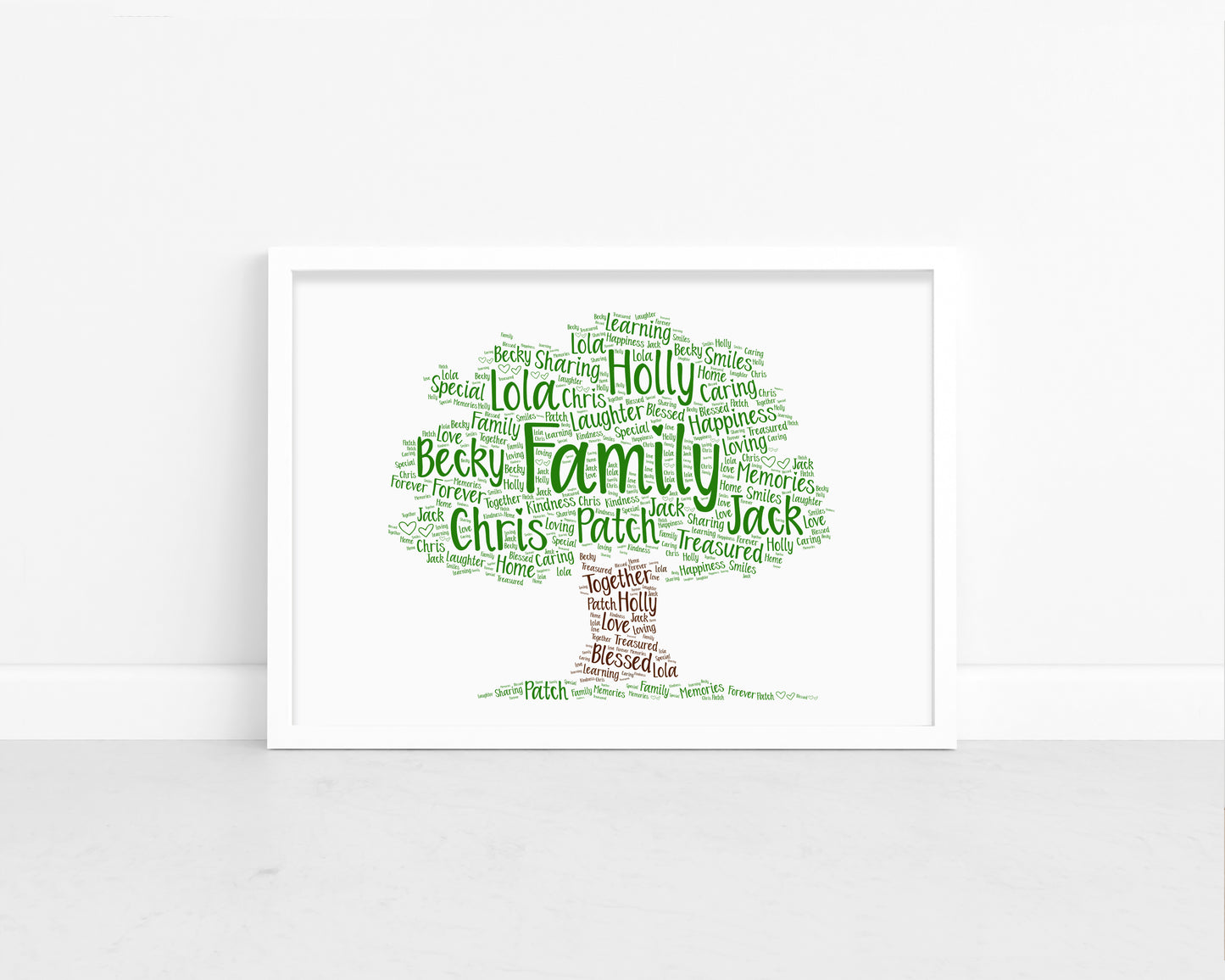 Personalised Family Tree Word Art Print