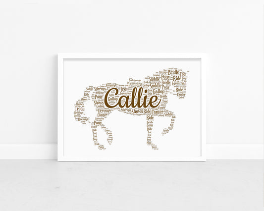 Personalised Horse Word Art Print