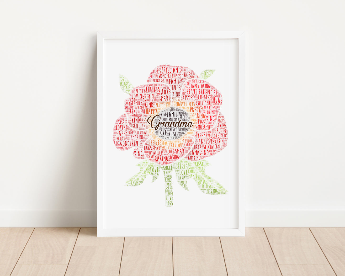 Personalised Poppy Flower Word Art Print