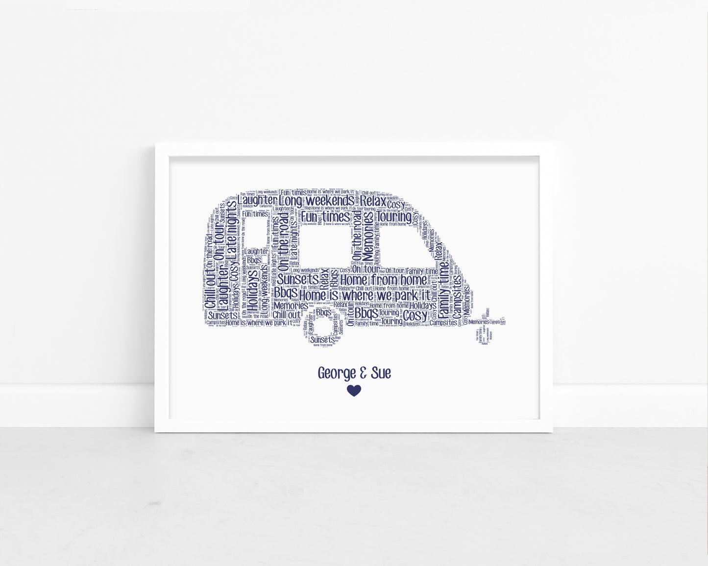 Personalised Caravan Word Art Print