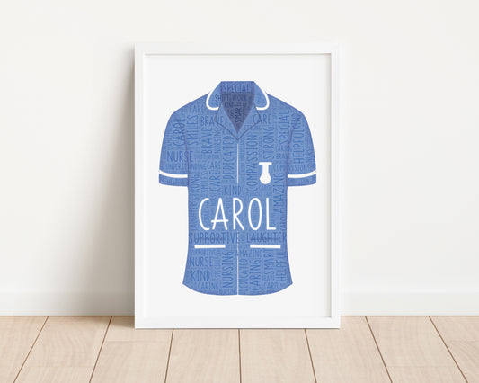 Personalised Nurse Word Art Print