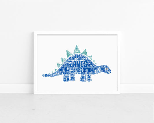 Personalised Dinosaur Word Art Print