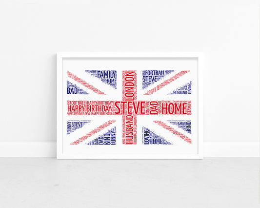 Personalised London Flag Word Art Print