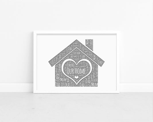 Personalised Home Word Art Print