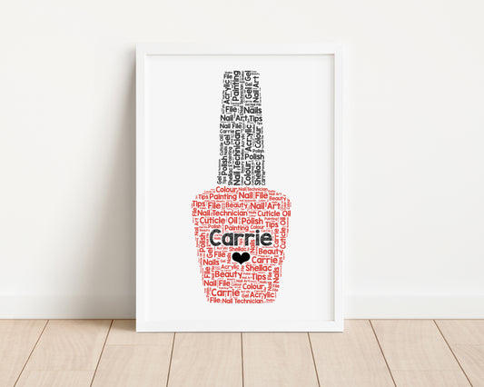 Personalised Nail Polish Word Art Print